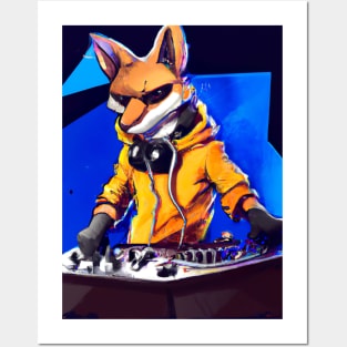 Fox at the DJ booth Posters and Art